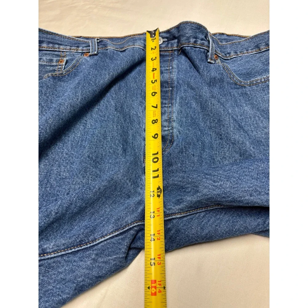 Levis 501 Original Fit Blue Jeans Mens W42 L30 Button Fly Medium Wash Denim
